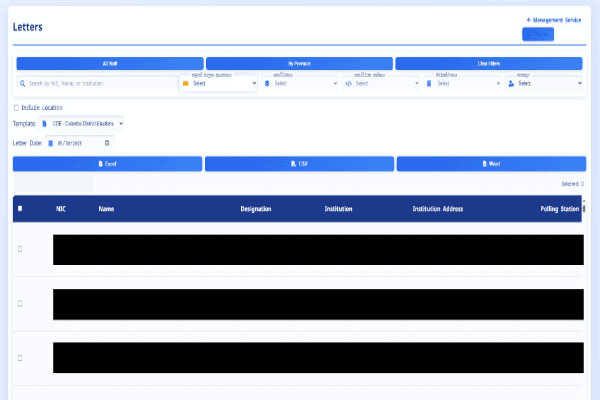 CDESYSTEM Letter Generation Module